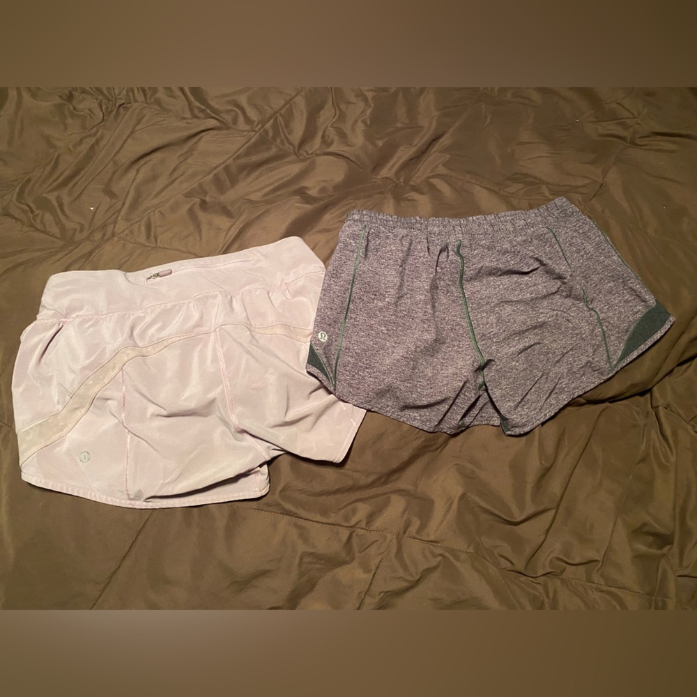 lululemon athletica Gray and Cream Athletic Shorts
